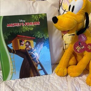 Disney Yellow Plush Pluto Toy and Book